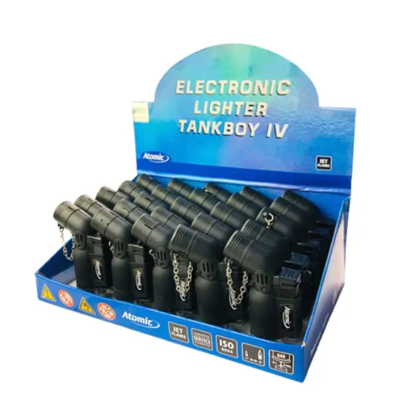 Električni upaljač Tankboy 2.0 crni sa plavim plamenom E-JOY